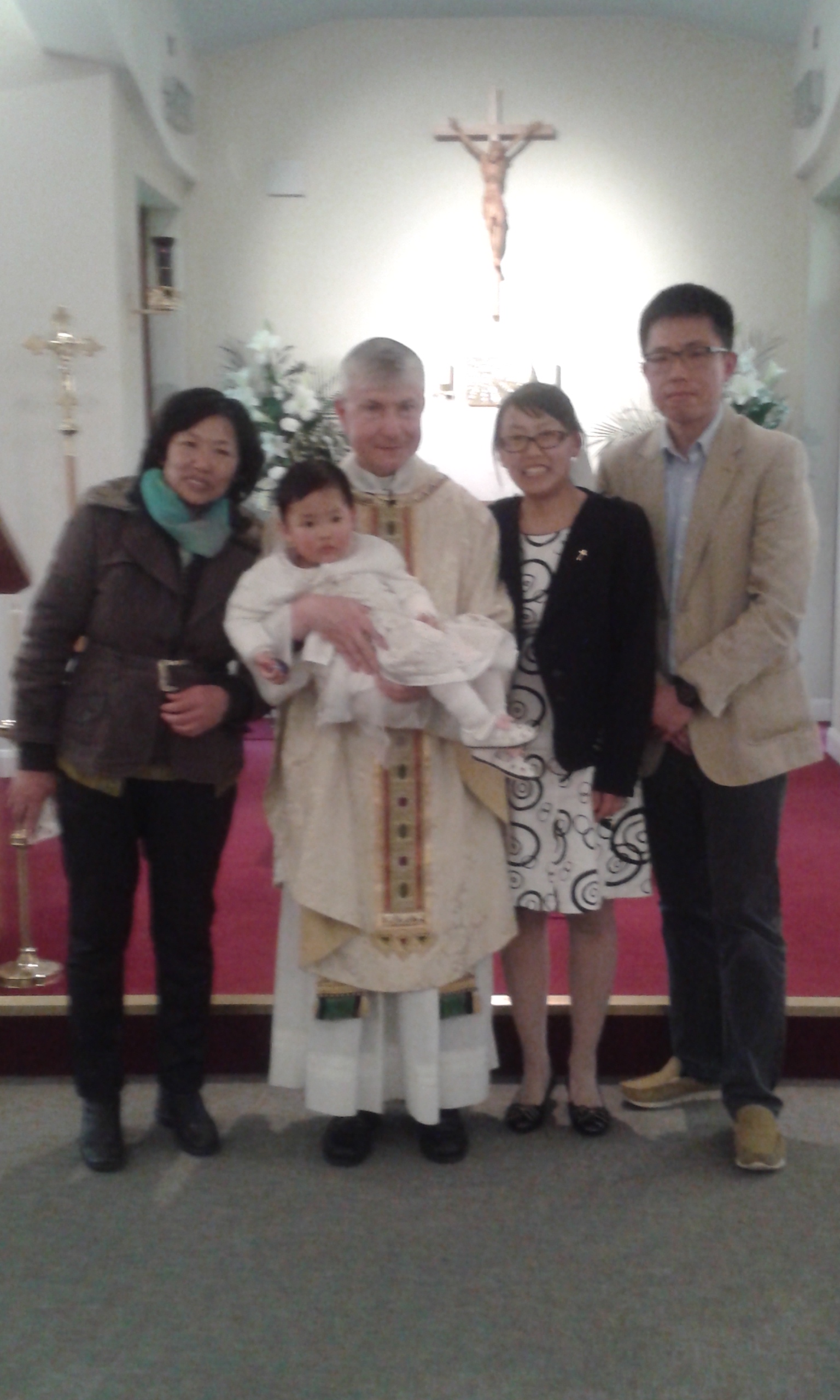 The family with Fr Sean